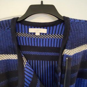 Ann Taylor Blue/Black Striped Sweater